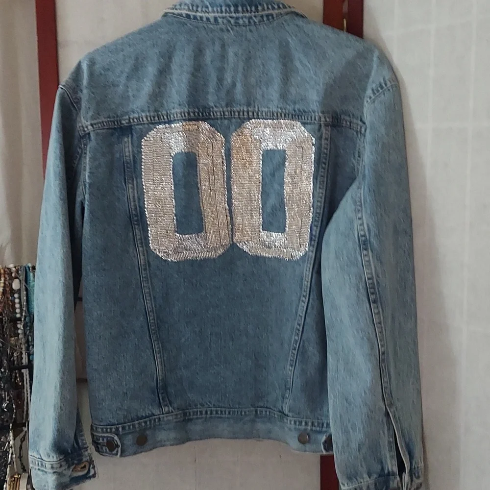 Old Navy Embellished Rhinestone Boyfriend Jean  Jacket sz S